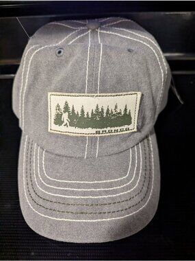 Bronco Hat Cap Strap Back One Size Gray Mens Bigfoot Forest Ford New Witht Tags